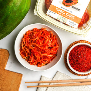 <strong>PAPAYA KIMCHEE</strong><br>[Green Papaya Kimchee]